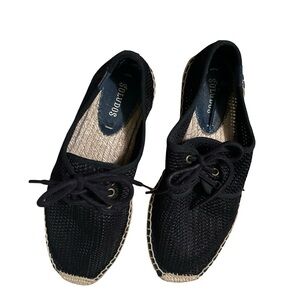 Soludos Black Lace-Up Espadrilles